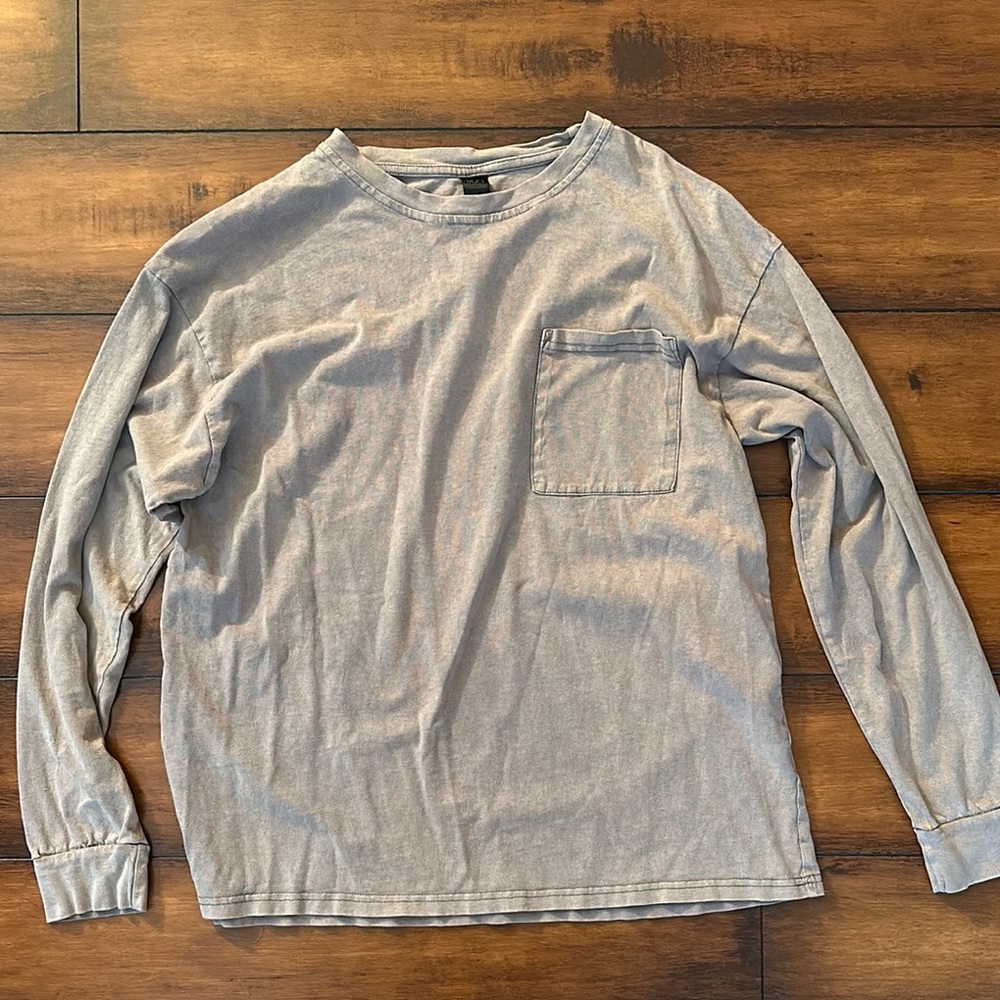 Casual Gray Long Sleeve Women's Tee